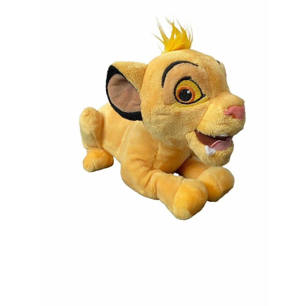 Disney Parks Simba Laying Down Plush Yellow Cub Teeth  New with Tags